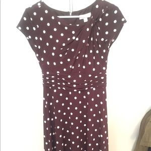 Polka dot twist front dress